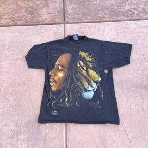 Y2K Vintage Bob Marley Rasta Lion Black Zion Rootwear Black